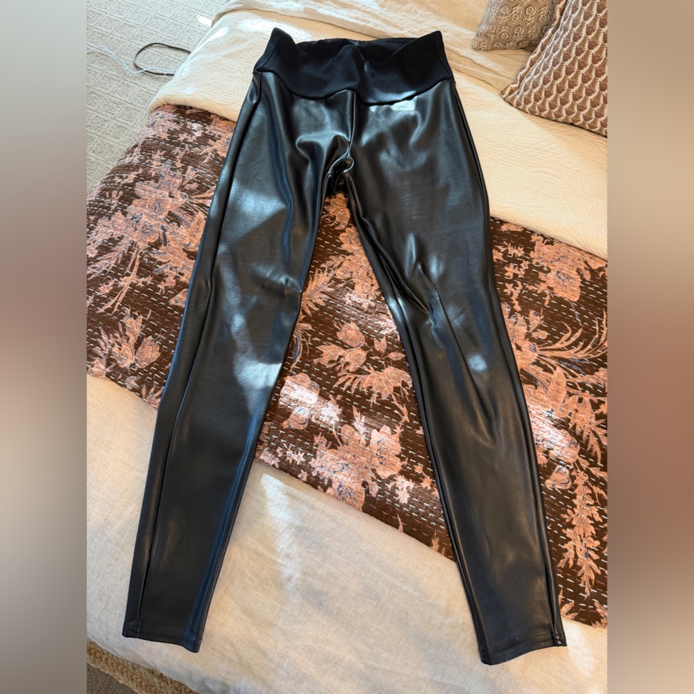 Spanx Black Faux Leather Leggings